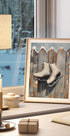 Schlittschuhe am Zaun Plakat - Posterbox