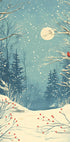 Red Bird in Snowy Forest Plakat - Posterbox
