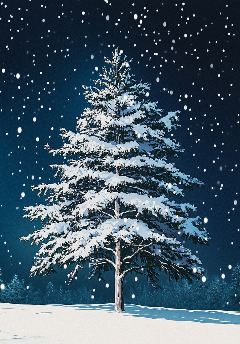 Winter Snowy Pine Tree Plakat - Posterbox