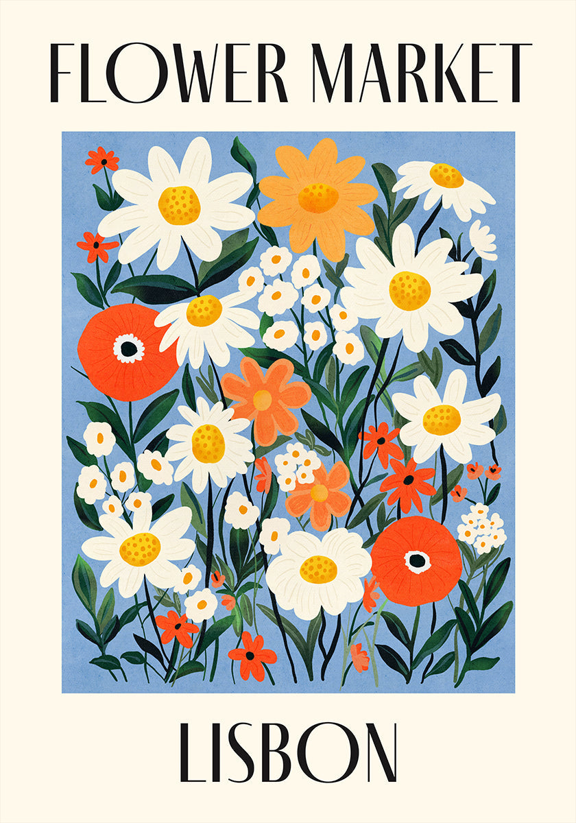Marché aux fleurs Lisbonne Portugal Poster