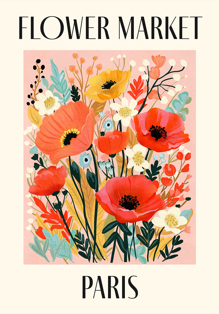 Marché aux fleurs Paris France Poster