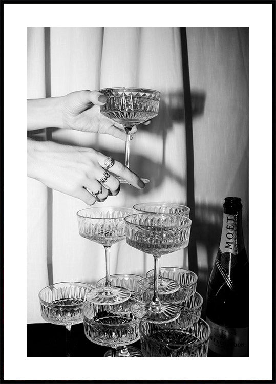 Champagne Glasses Print Plakat - Posterbox.dk