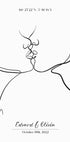 Couple Kissing Line Art Personalized Plakat - Posterbox