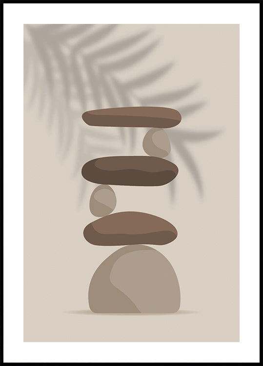 Harmony 2, Zen Balancing Stones and Shadow Plakat - Posterbox