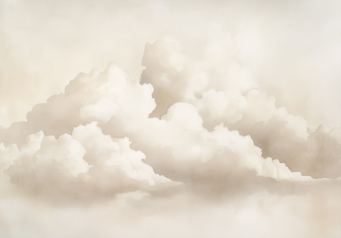 Affiche aquarelle Cloudscape neutre - Posterbox.dk
