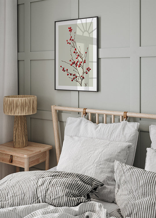 Red Berries on a Branch Plakat - Posterbox.dk