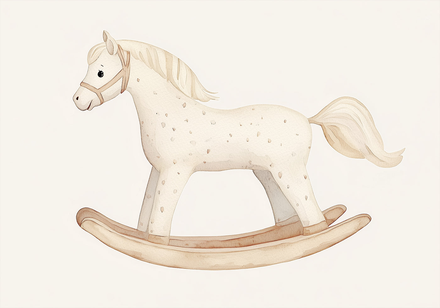 Rocking Horse, Vintage Toy, Minimalist Nursery Wall Art Plakat - Posterbox.dk