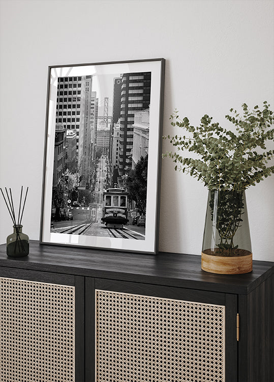 San Francisco Streetcar and Skyline Plakat - Posterbox.dk
