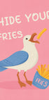 Seagull with French Fries Humorous Illustration Plakat - Posterbox