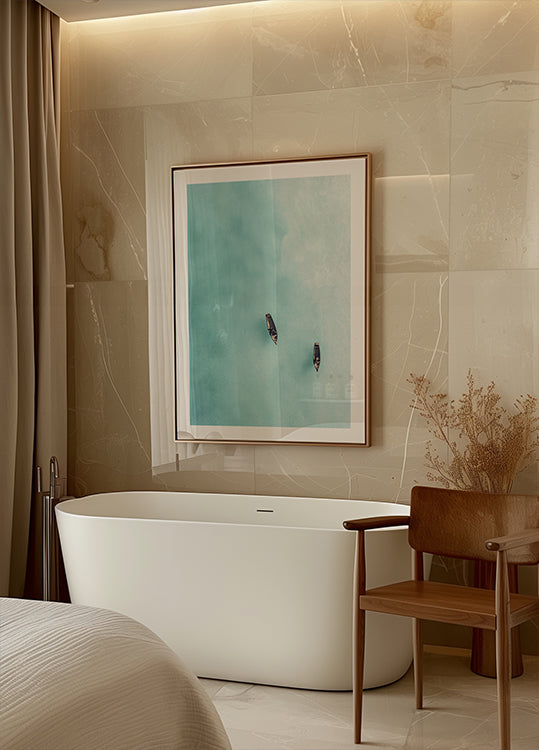 Tranquil Boats Ocean Aerial Plakat - Posterbox.dk
