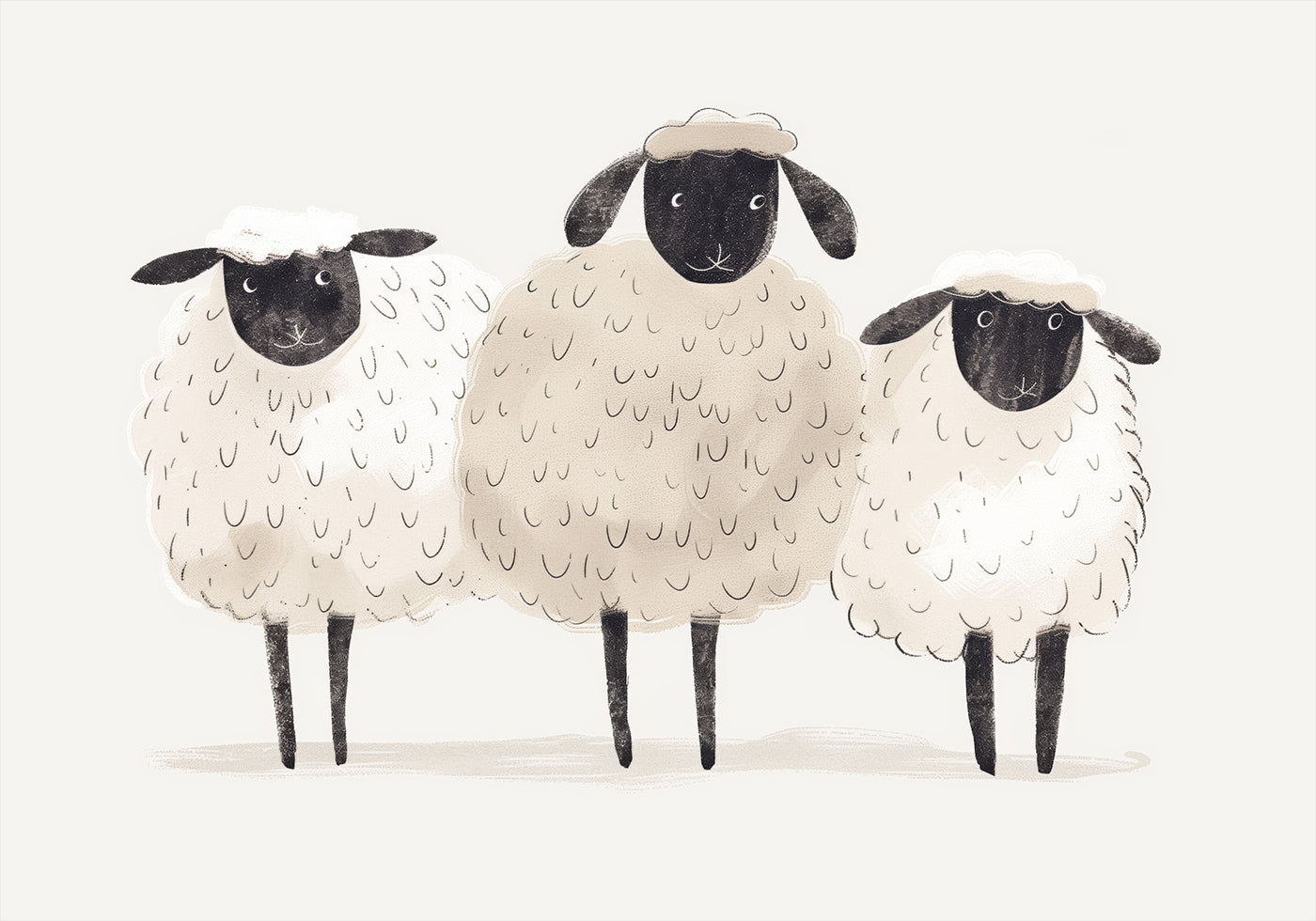 Affiche Trio de moutons - Posterbox.dk