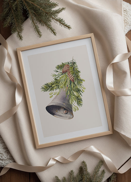 Watercolor Christmas Bell Plakat - Posterbox.dk