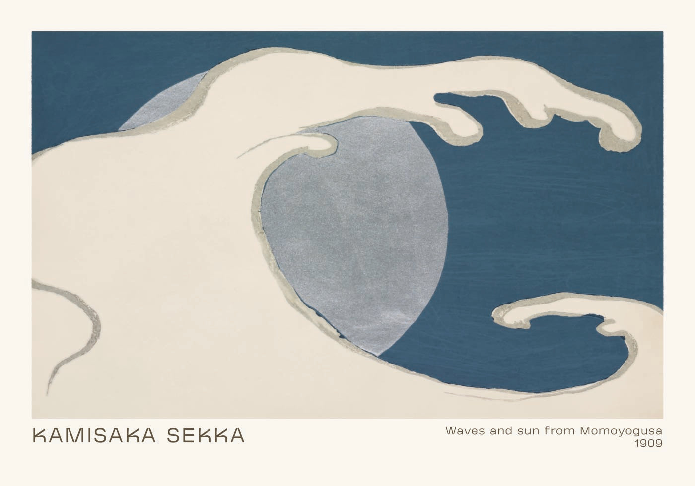 Waves and Sun from Momoyogusa, 1909, Kamisaka Sekka Plakat - Posterbox.dk