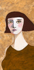 Expressive Portrait Lady with Bob Haircut green eyes (NEW) - Posterbox