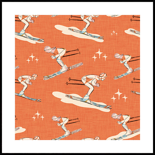 Winter Sports   Retro Vintage Ski Blue.png Plakat - Posterbox