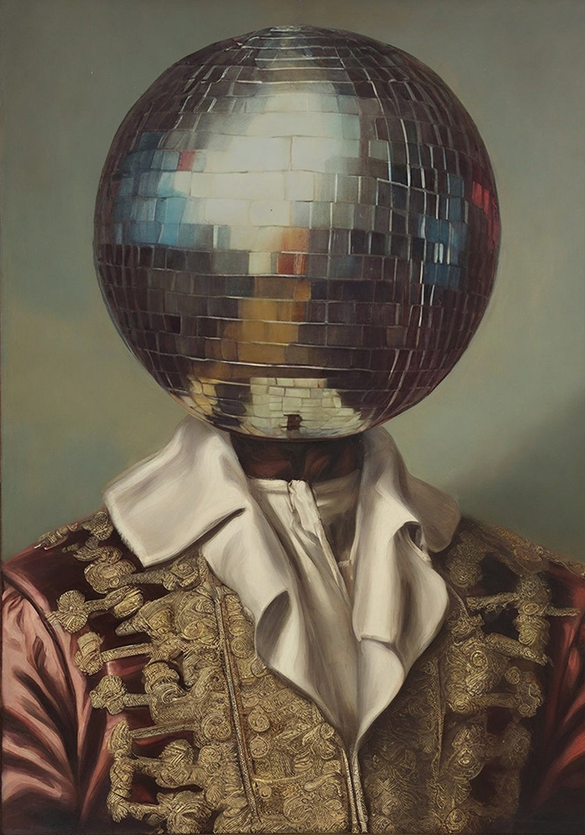 DiscoHead King  / Altered Collage Art Plakat - Posterbox