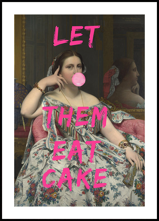 Let Them Eat Cake, Bubble Gum Vintage Portrait Plakat - Posterbox