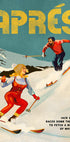 Vintage Pin Up Apres Whiskey Ski Couple Plakat - Posterbox