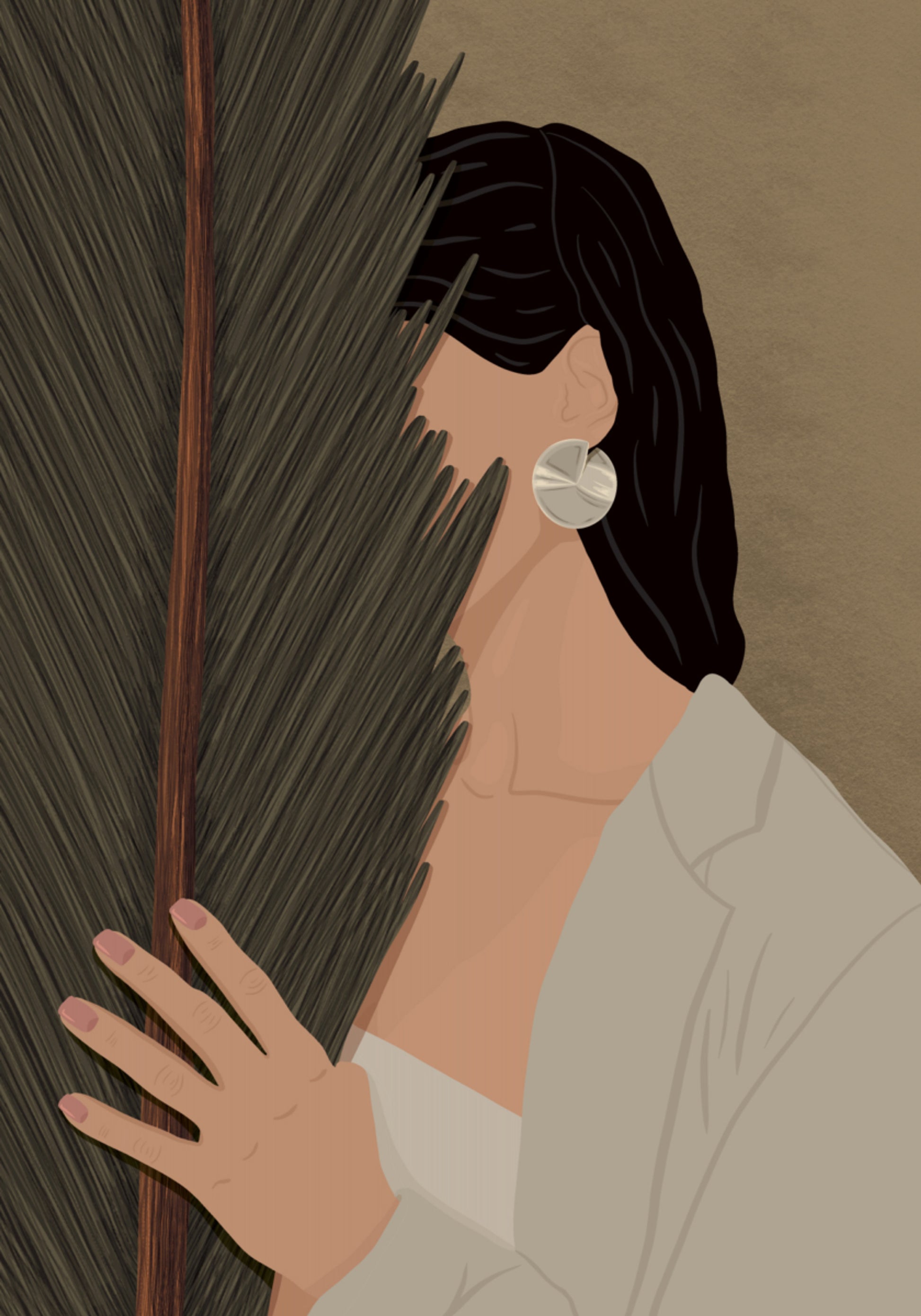 Femme sereine des palmiers
