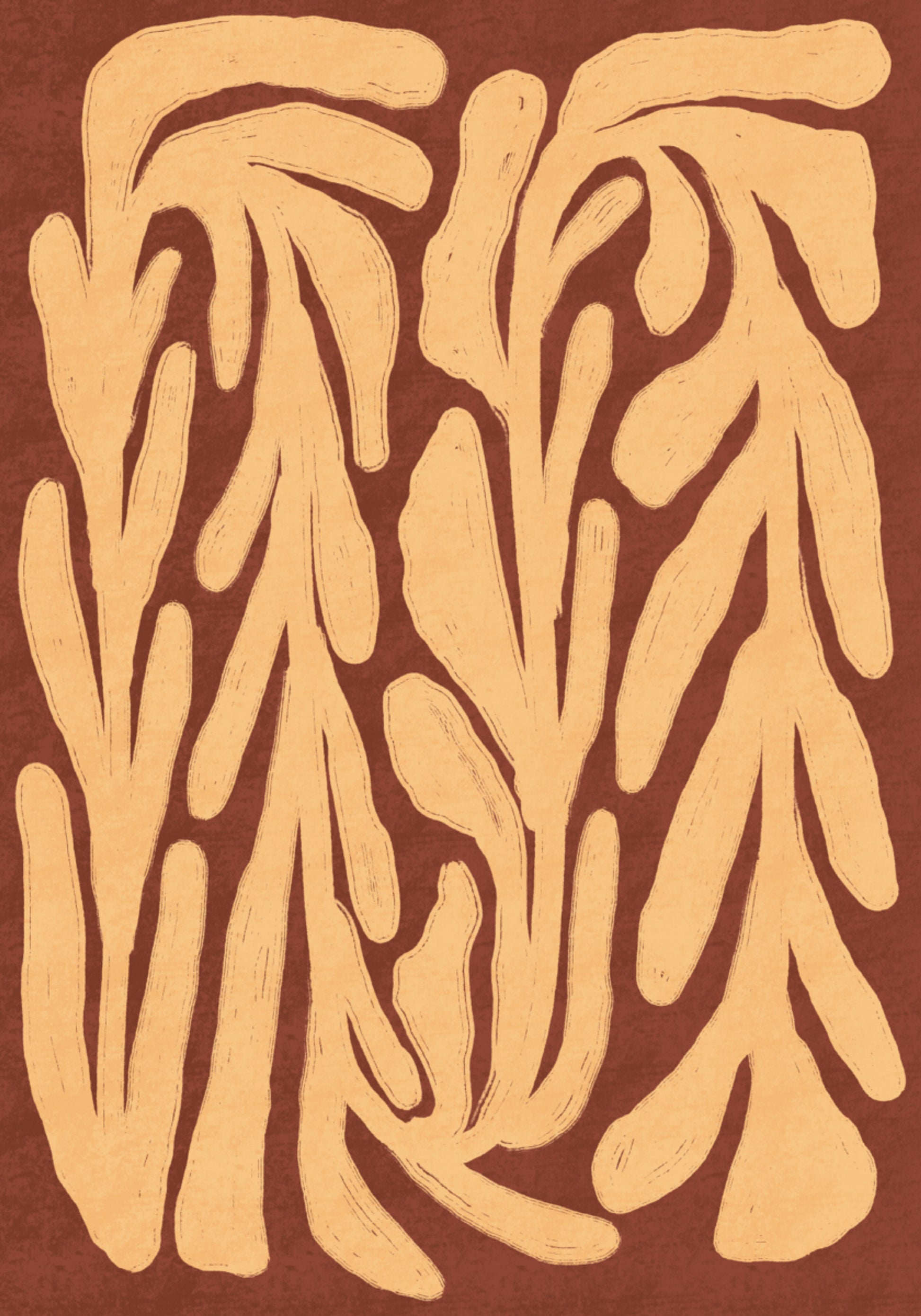Motif de feuilles en terre cuite