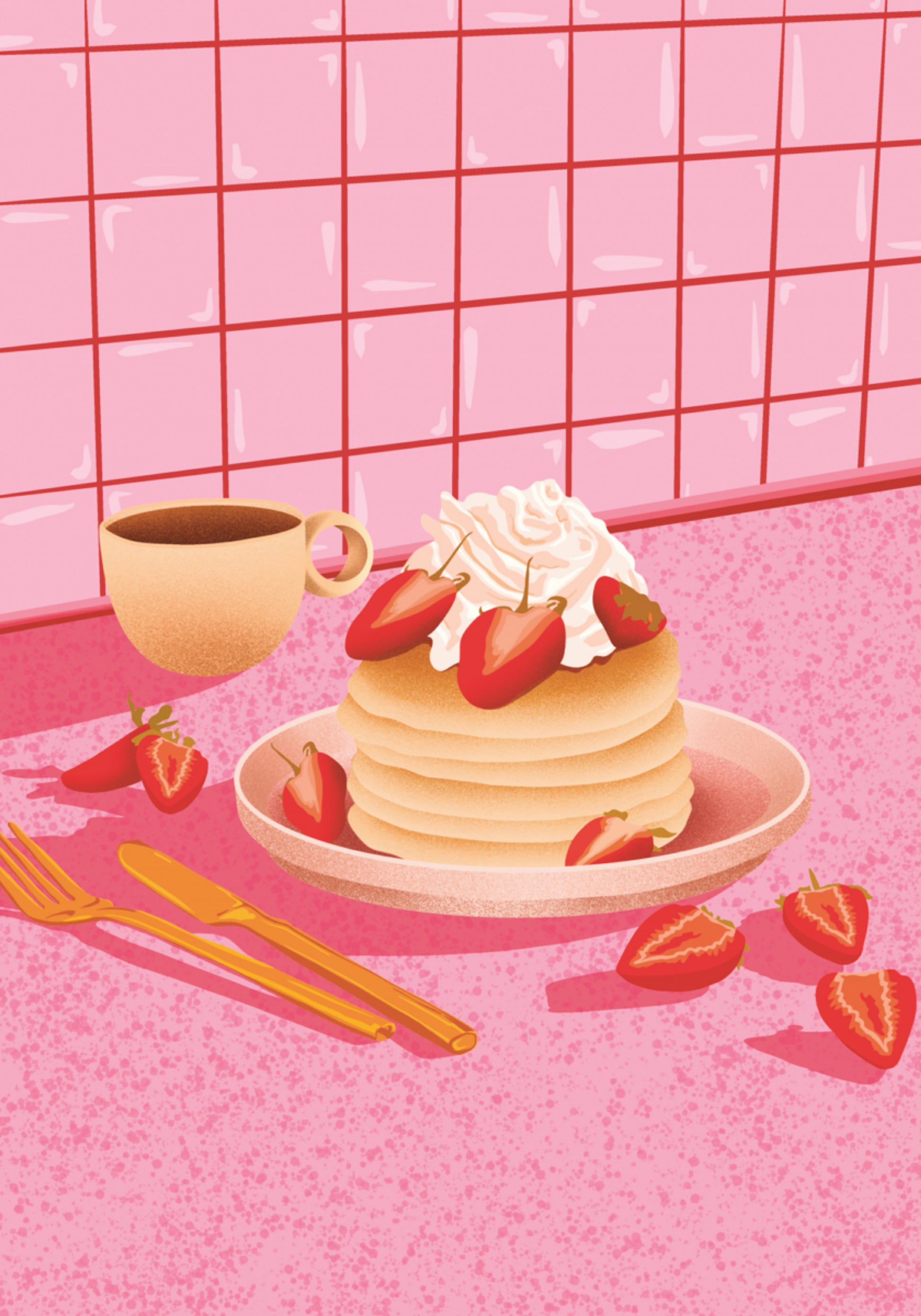 Crêpes sucrées aux fraises