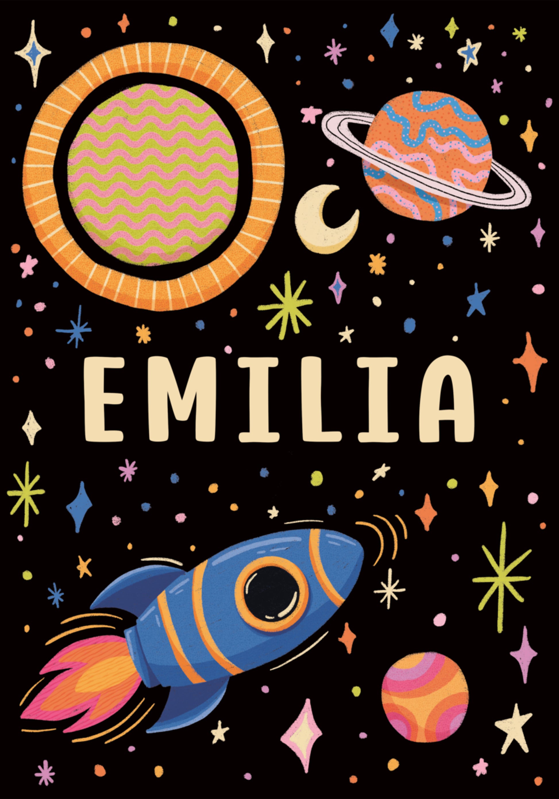 Affiche de voyage dans l'espace personnel