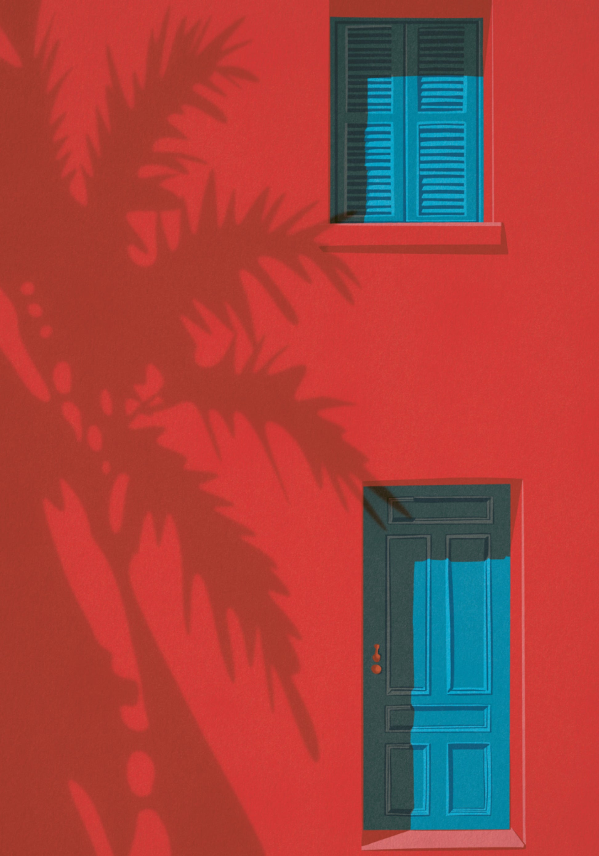 Mur Rouge Porte Bleue
