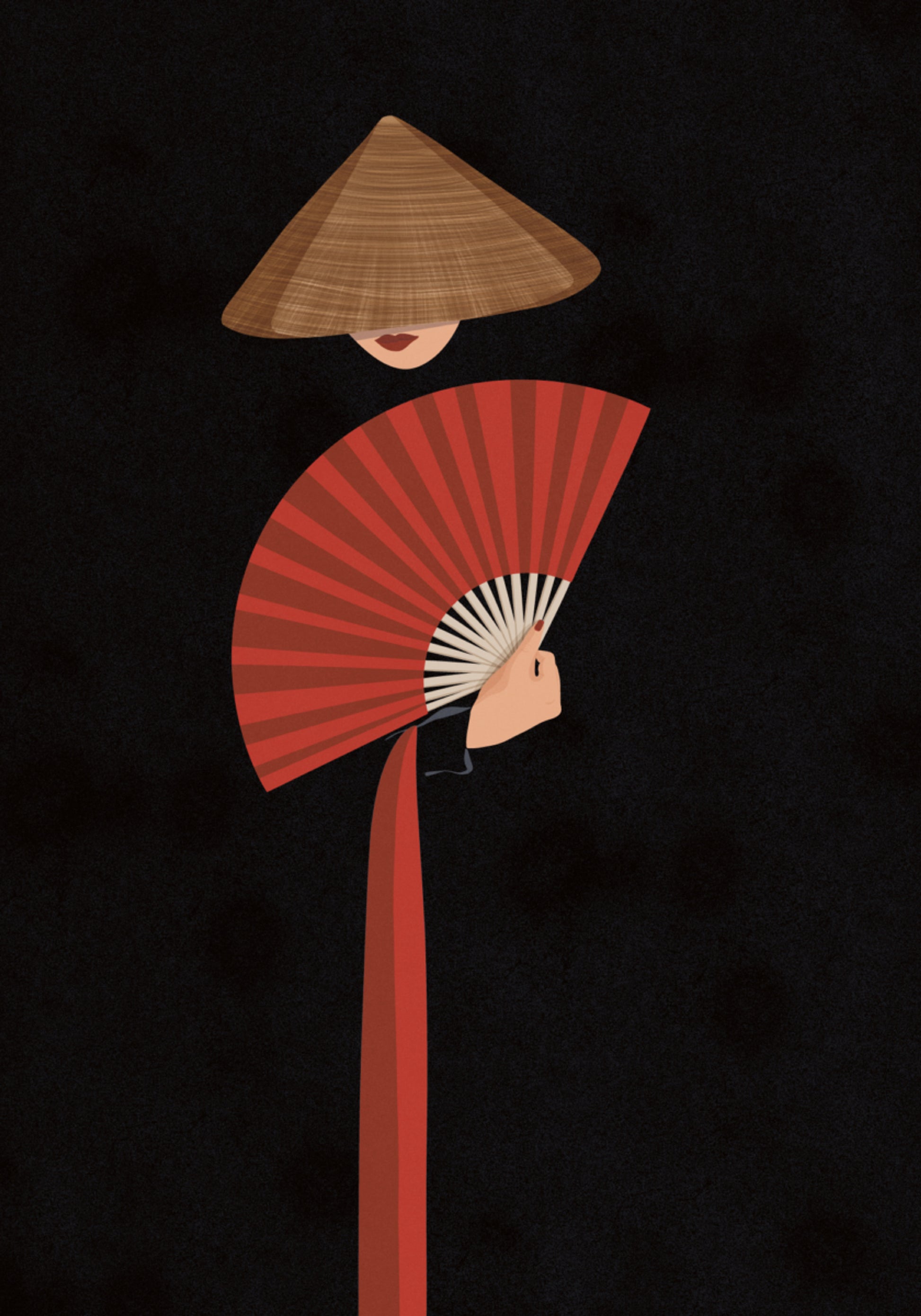 Éventail asiatique élégant