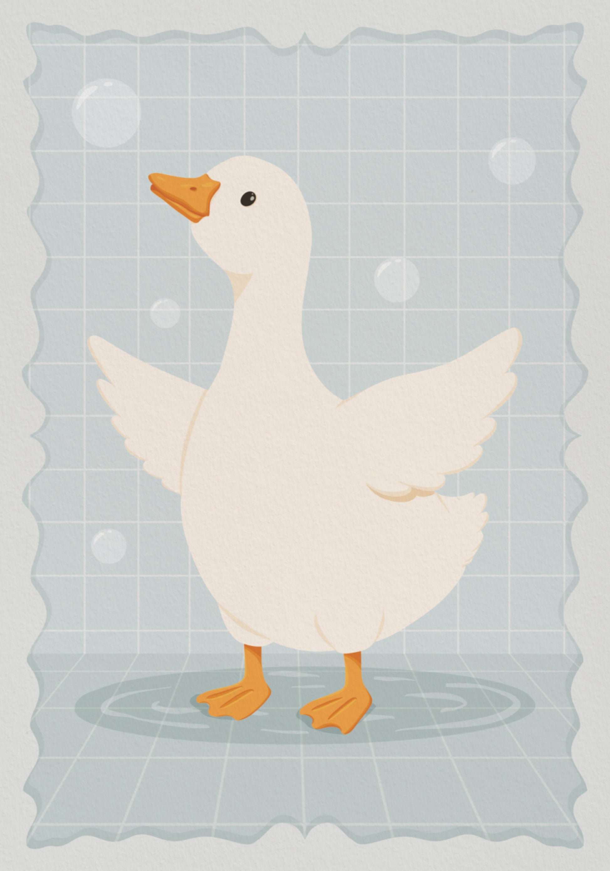 Oie mignonne pour le bain