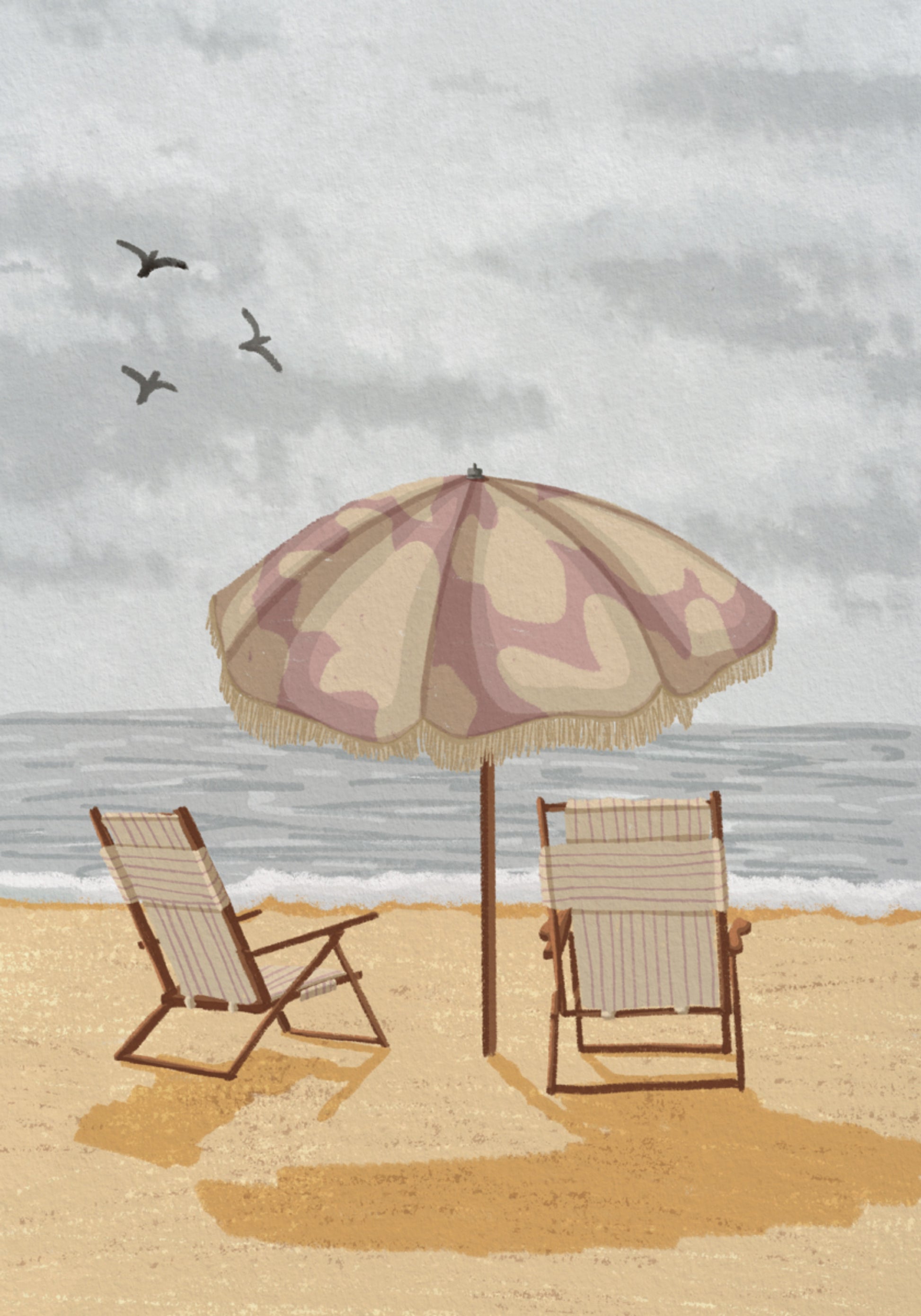 Chaises parapluie bord de mer