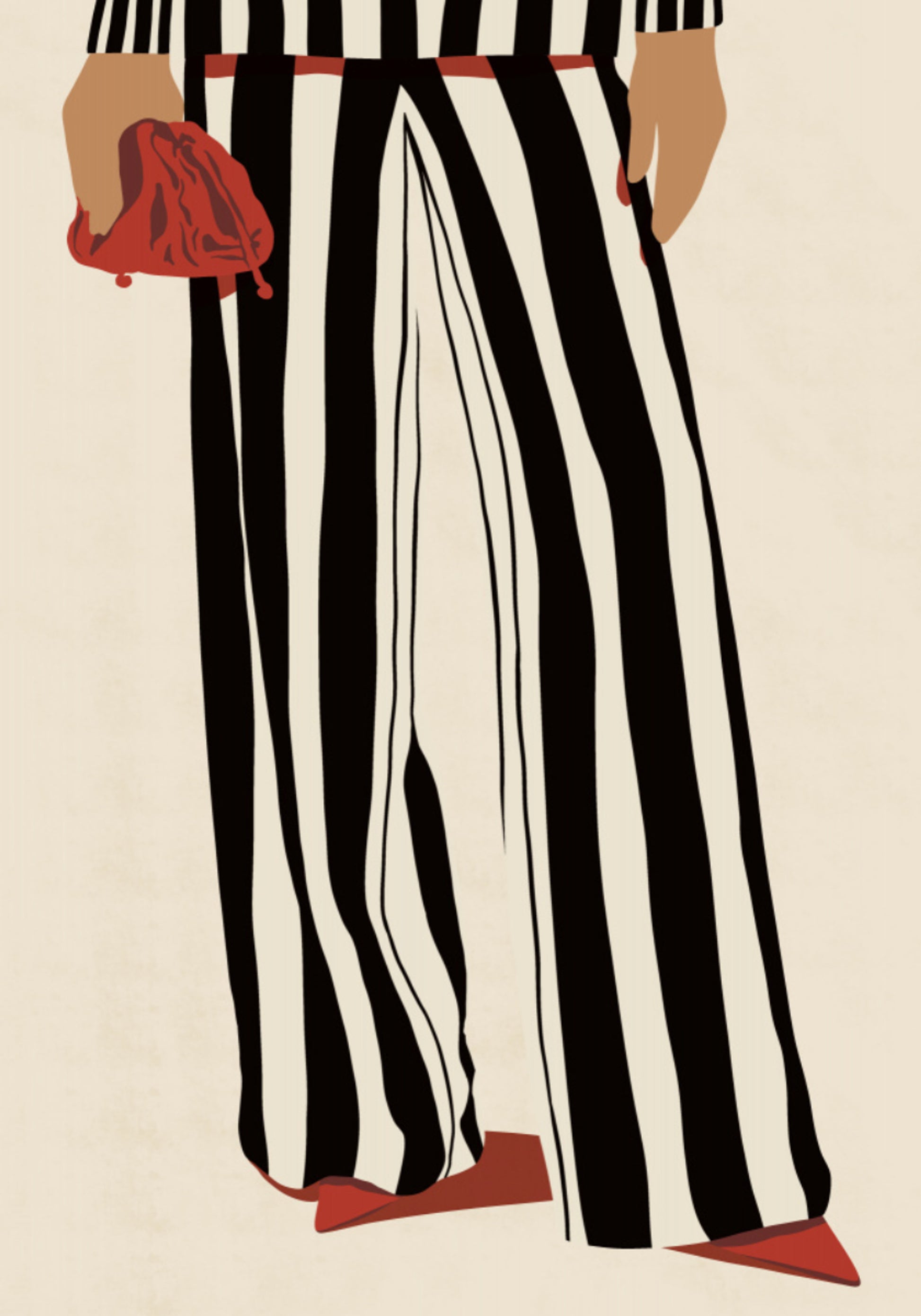 Talons et rayures rouges