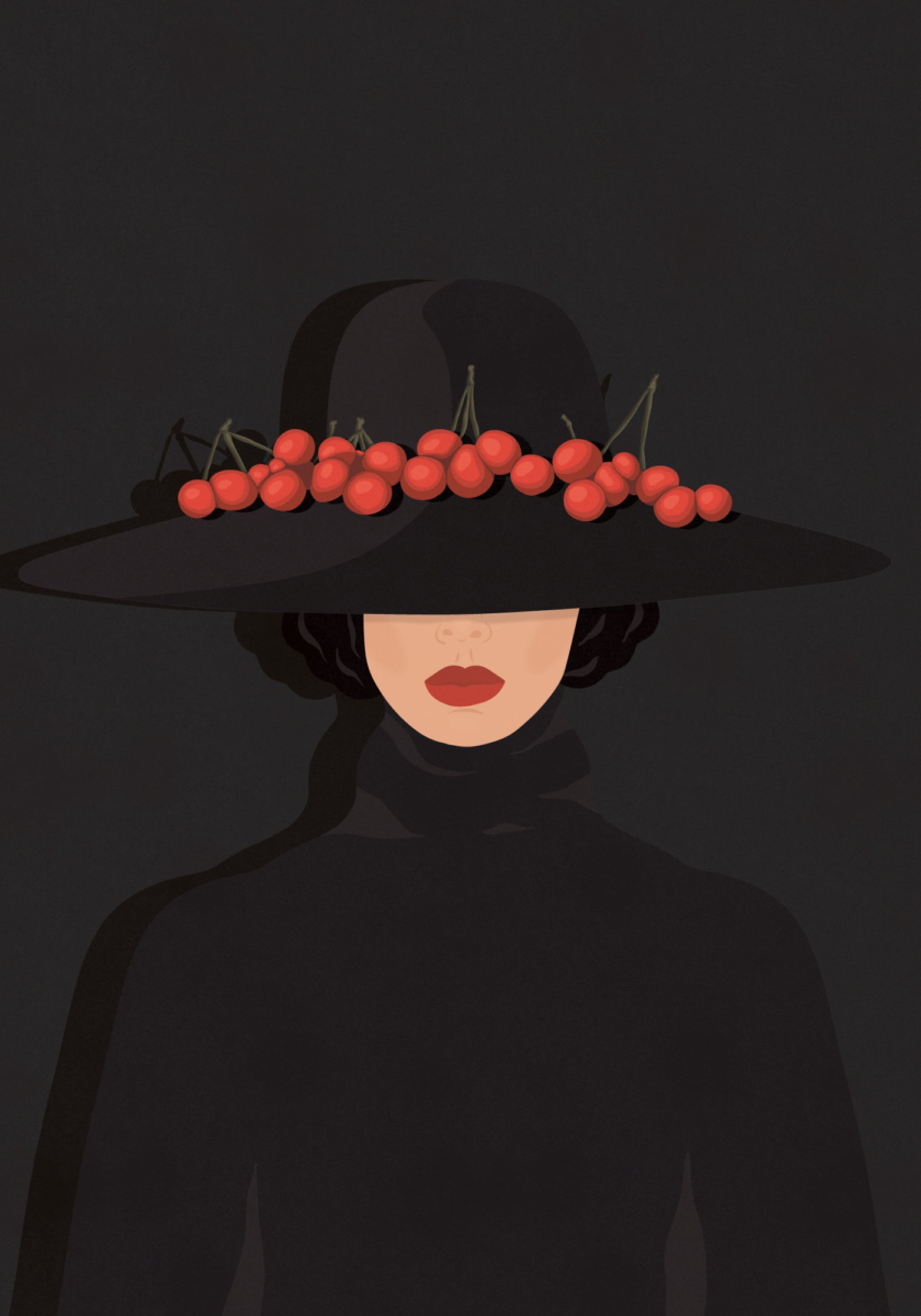 Femme cerise élégante