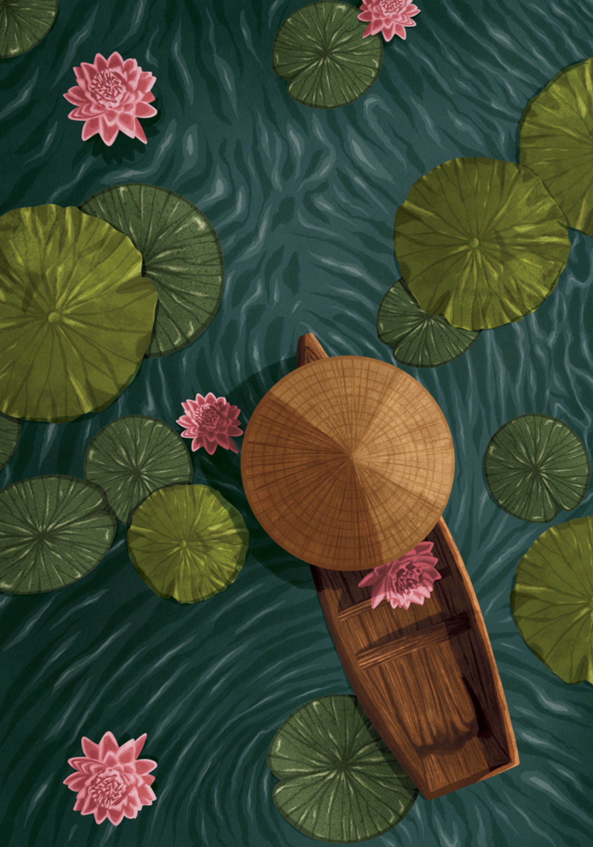 Bateau Lotus tranquille