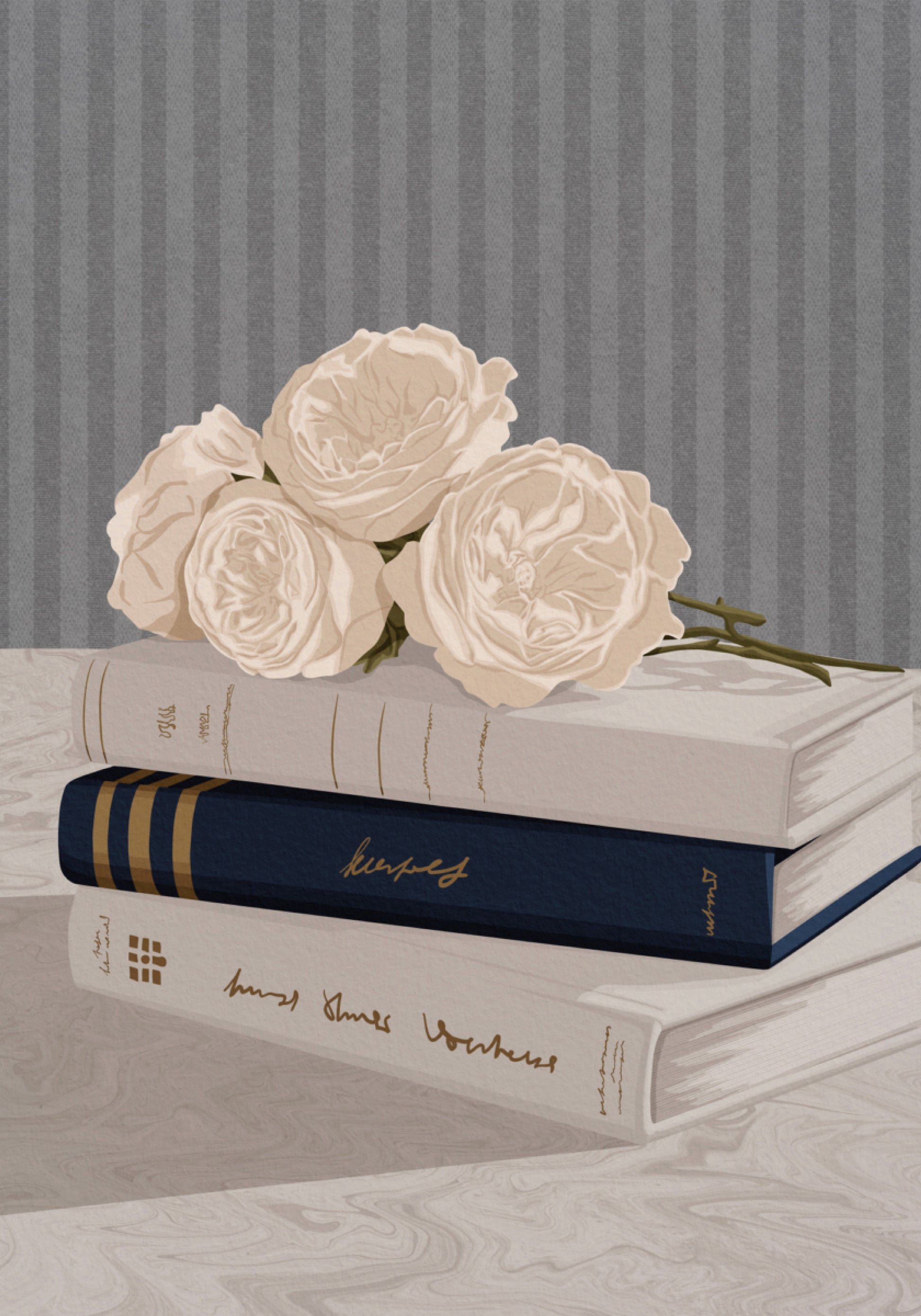 Roses douces et livres