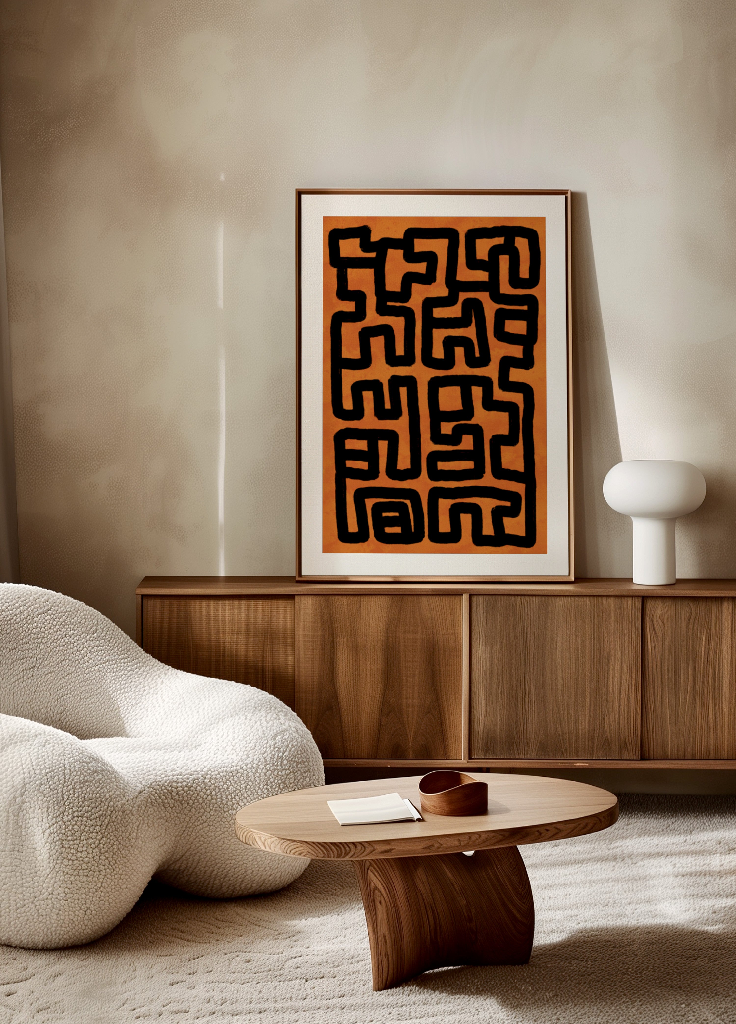 Labyrinthe tribal abstrait