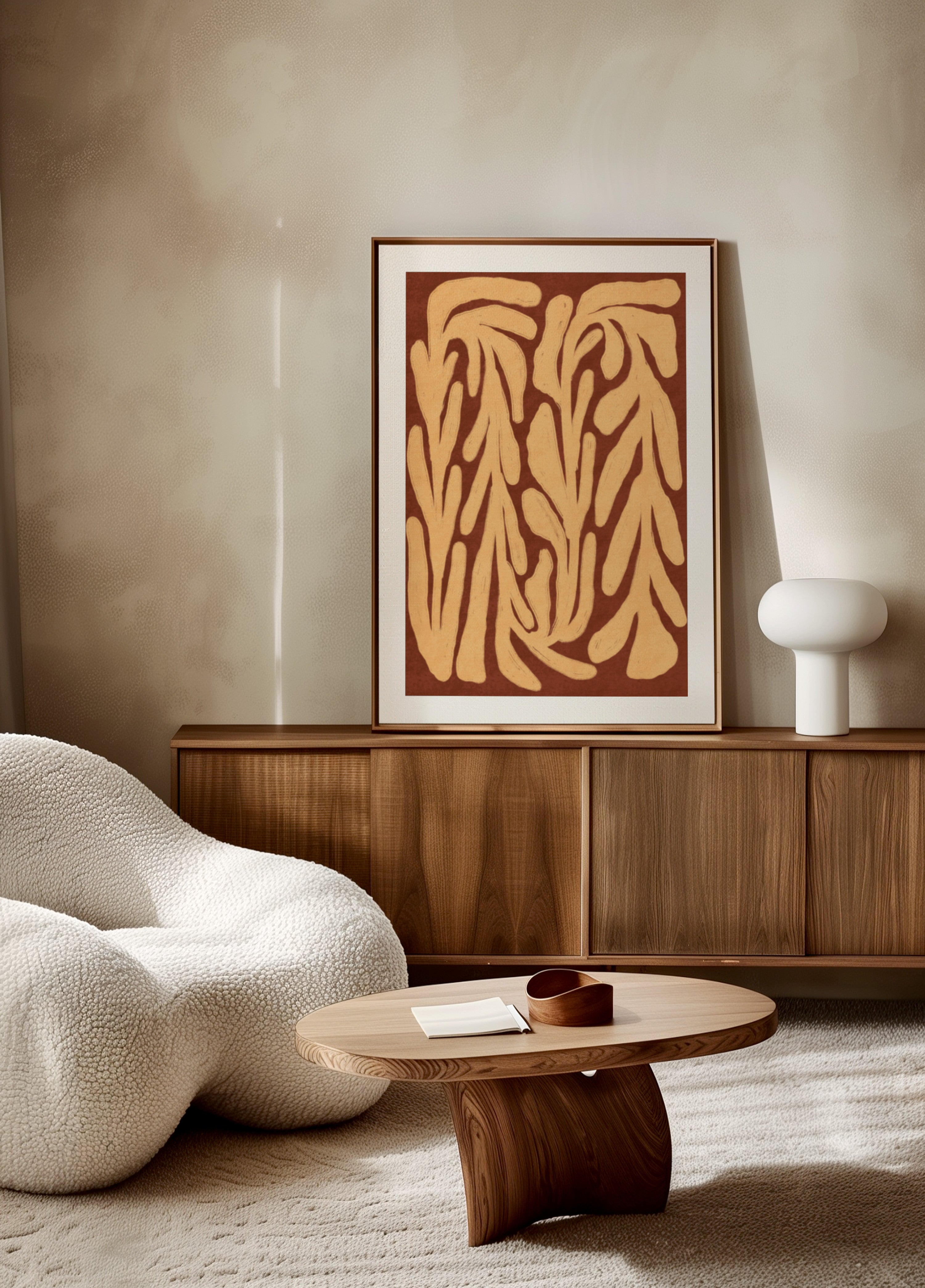 Motif de feuilles en terre cuite