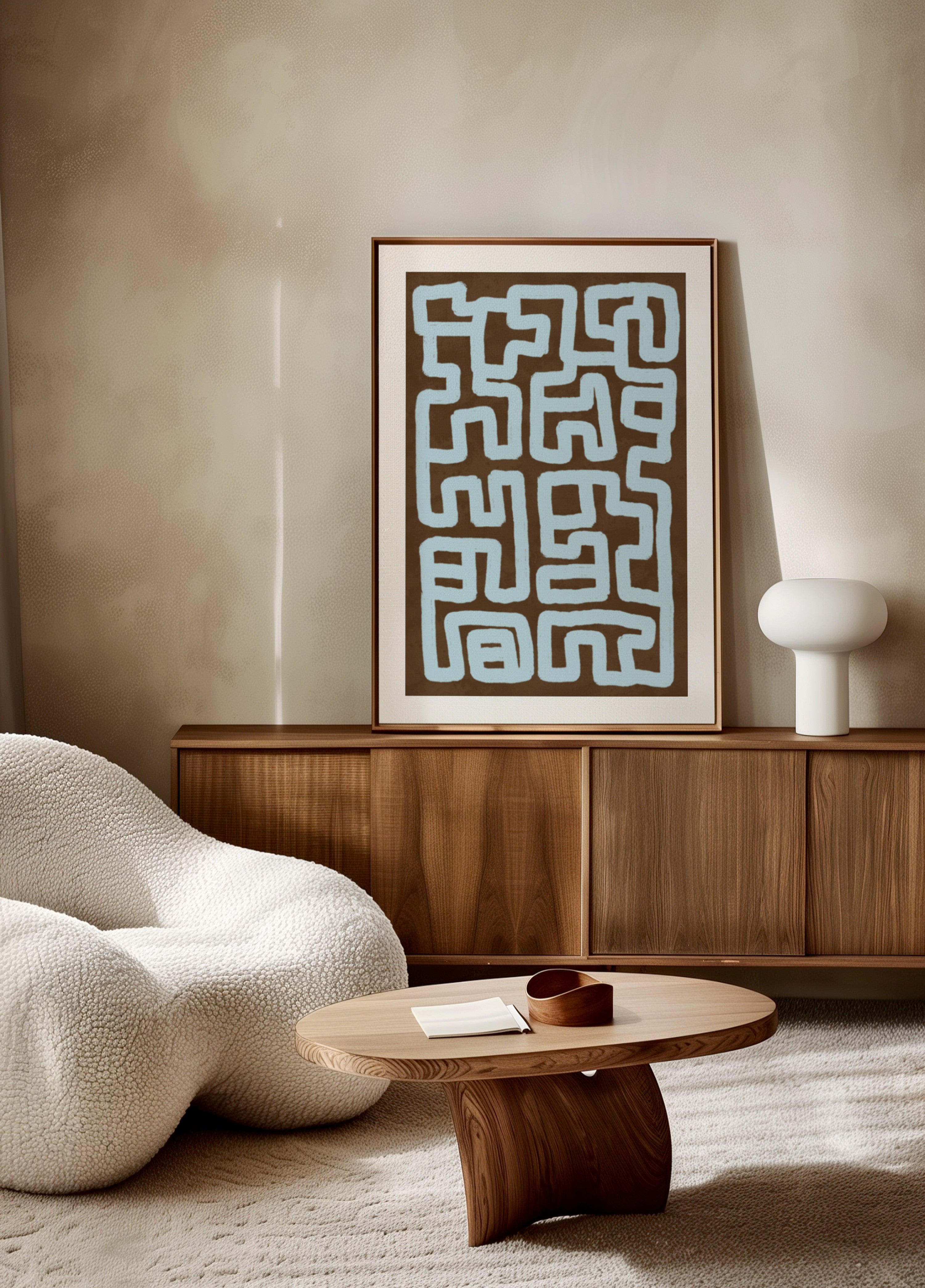 Labyrinthe sinueux abstrait