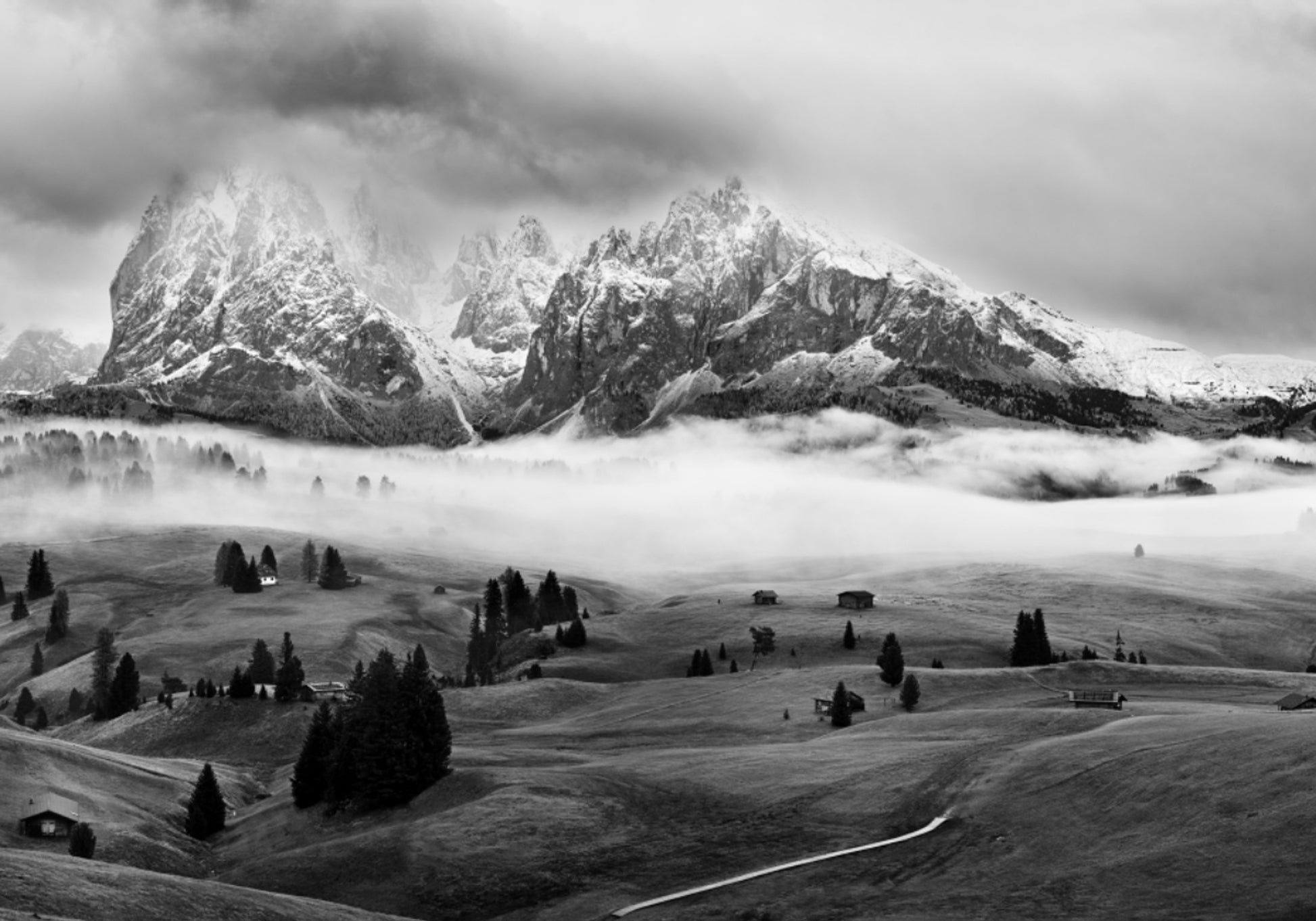 Brouillard de montagne majestueux