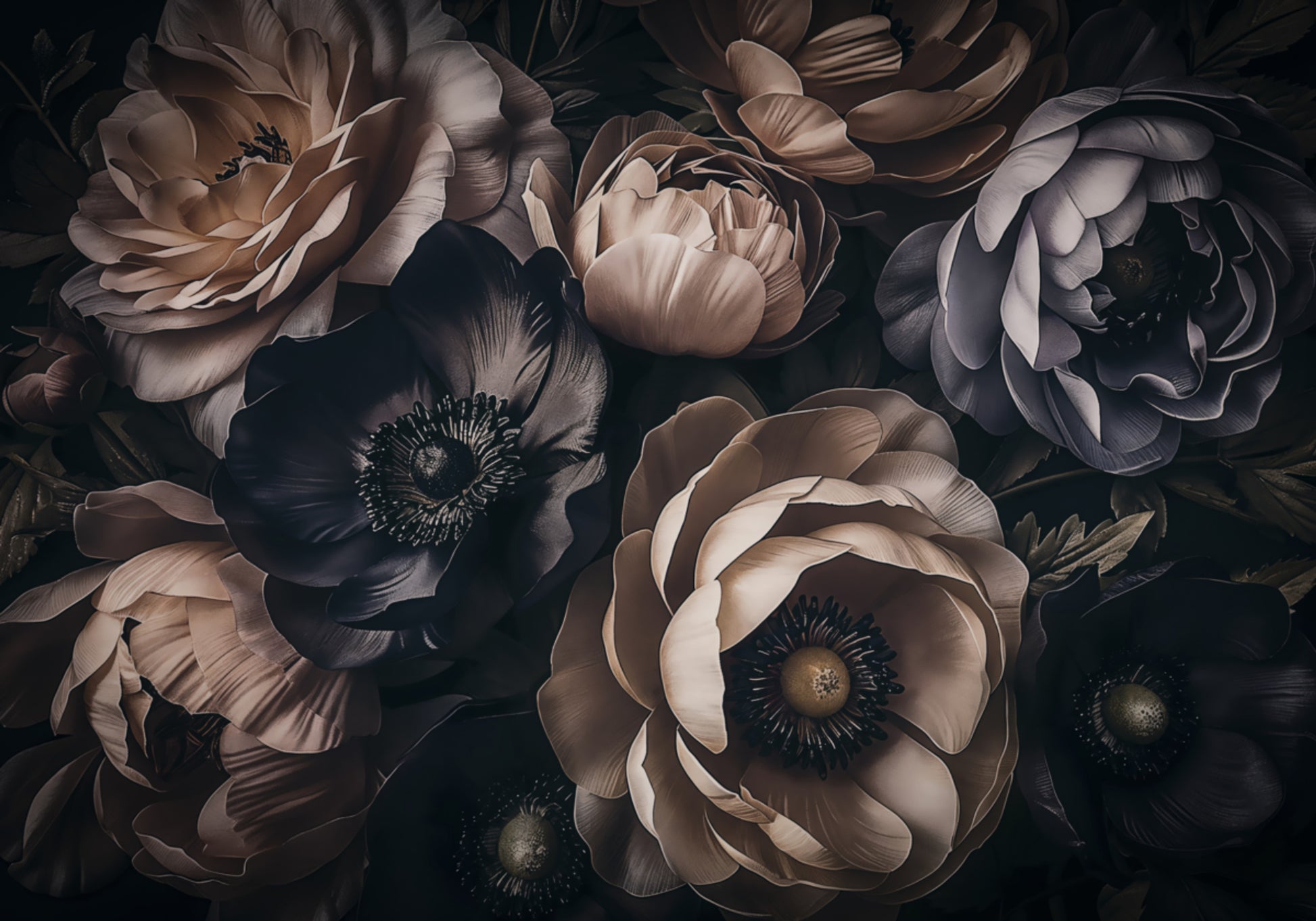 Fleurs sombres élégantes