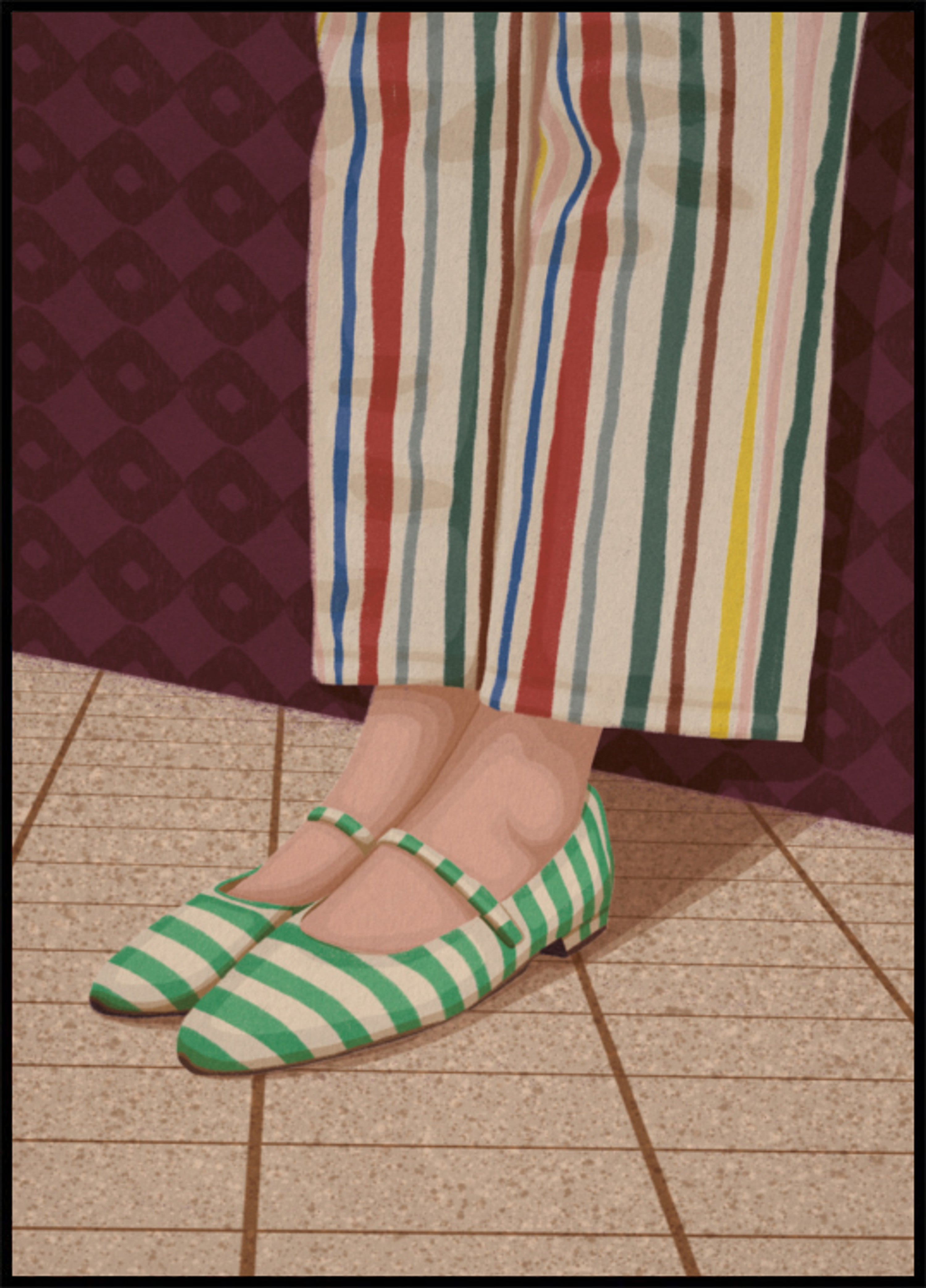Mary Janes à rayures colorées