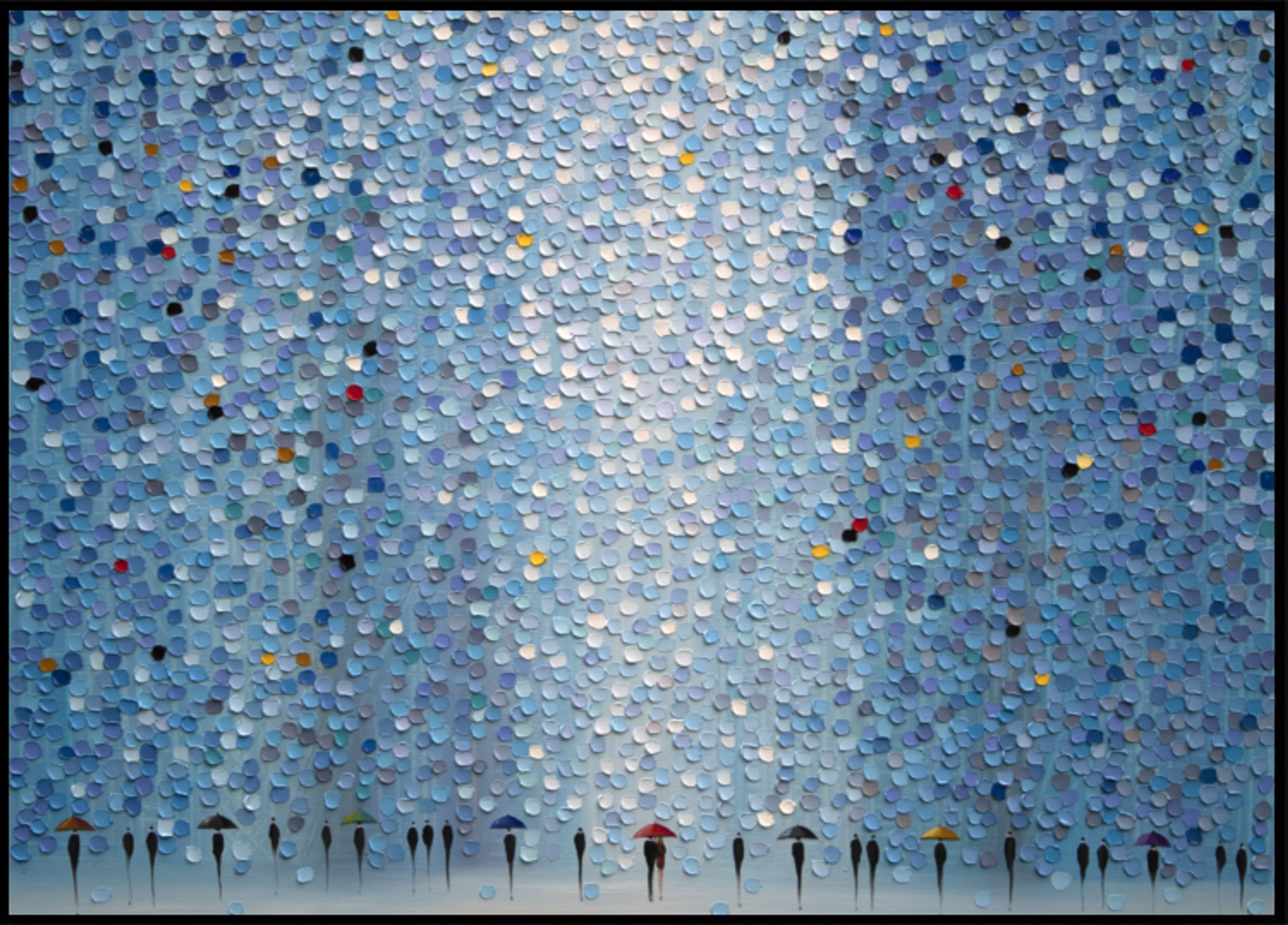 Parapluies sous la pluie