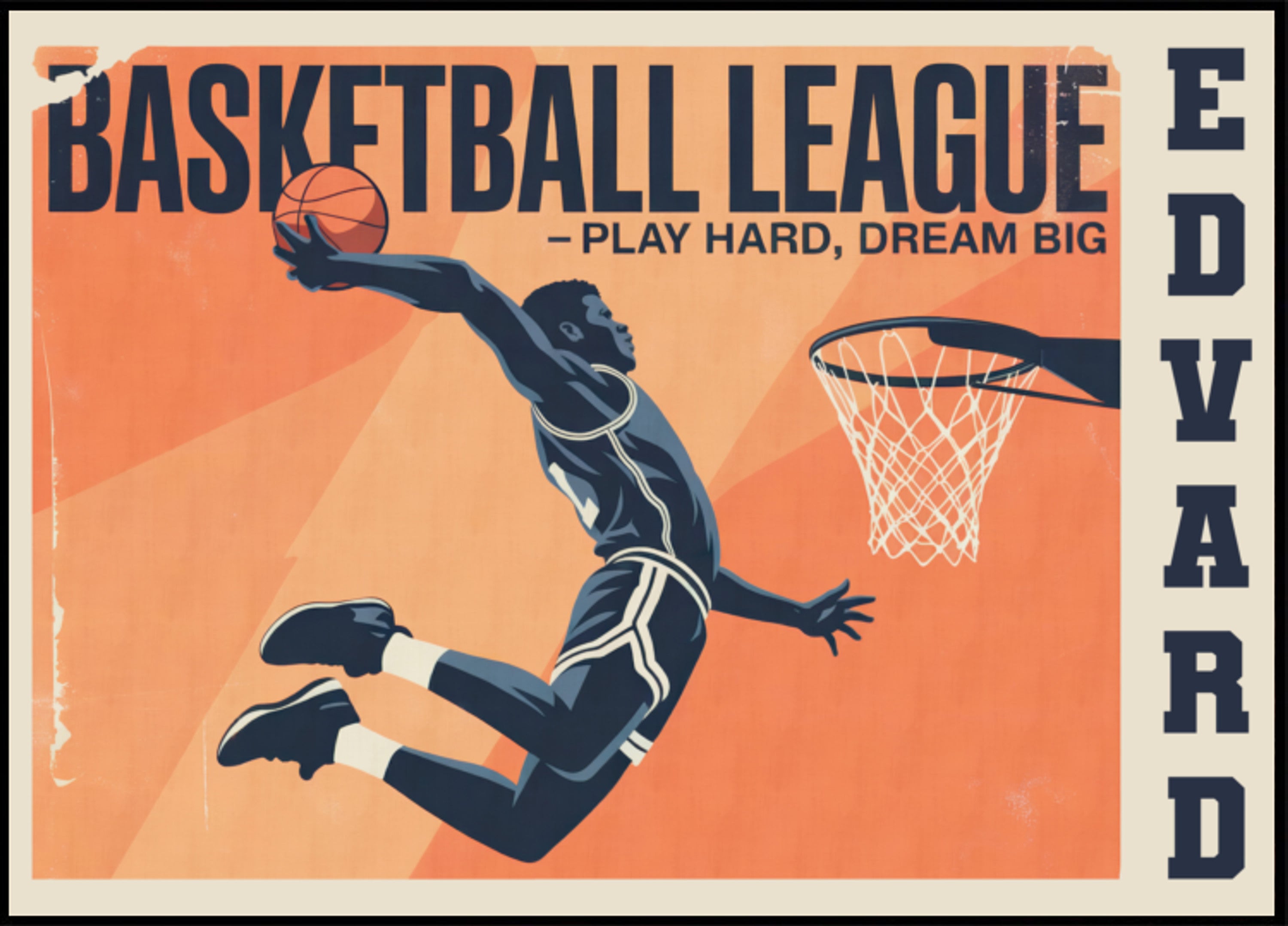 Affiche vintage de match de basket