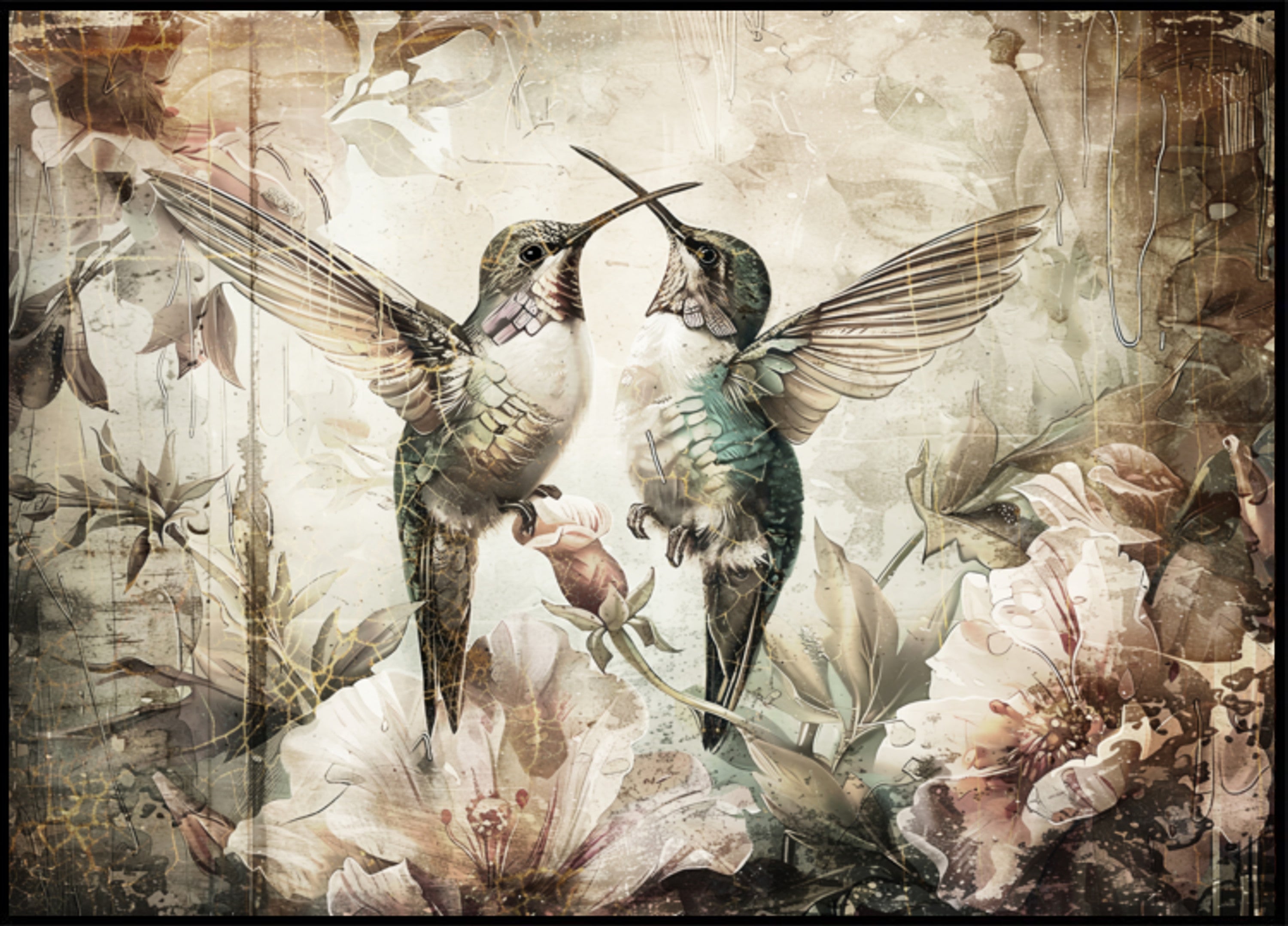 Étreinte romantique de colibri
