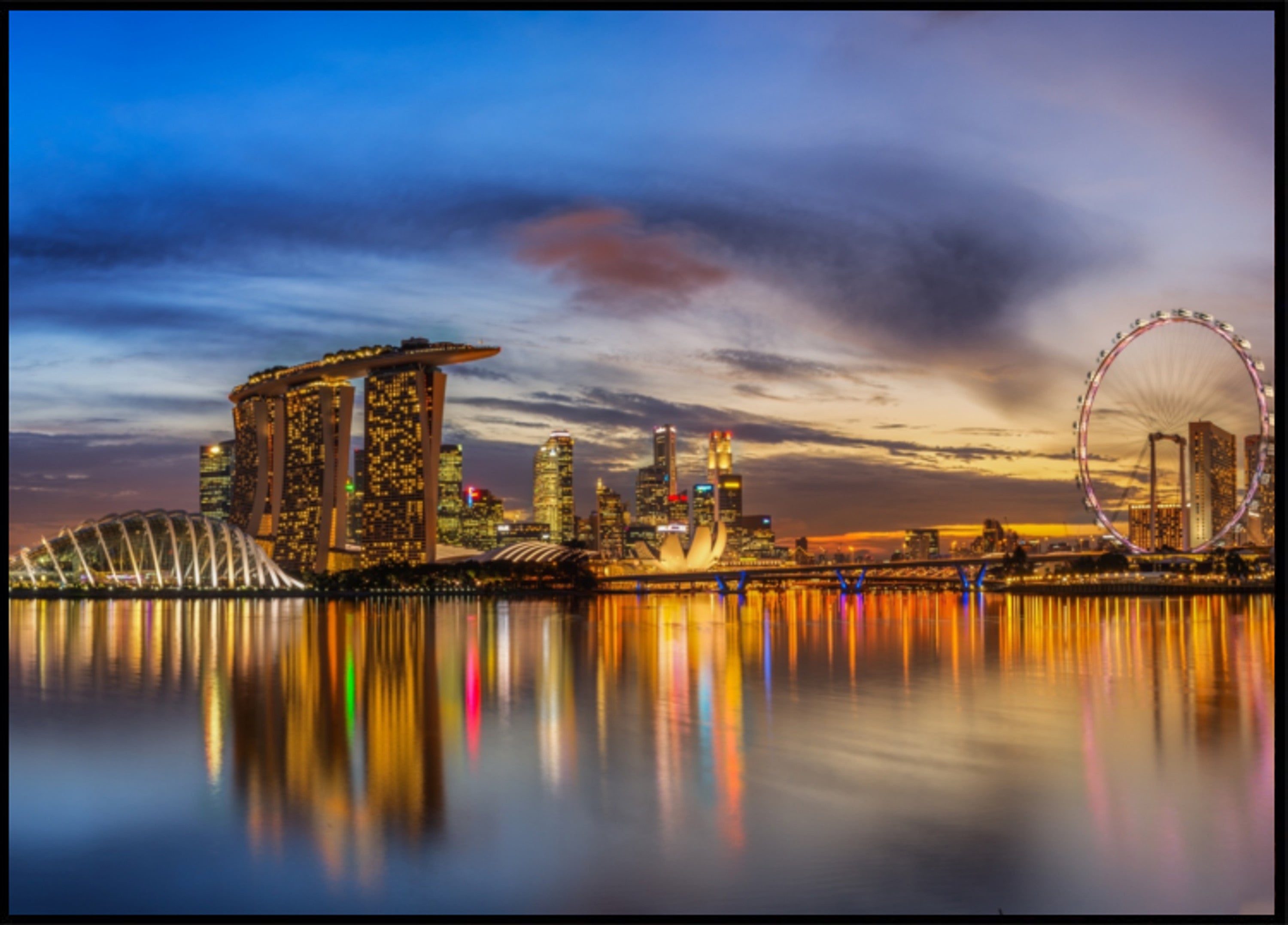 Lueur crépusculaire de Marina Bay