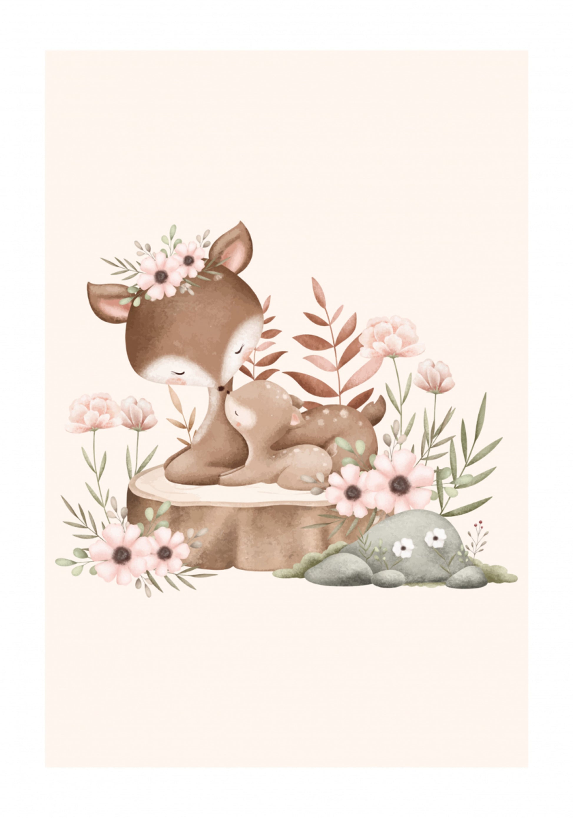 Famille de cerfs doux