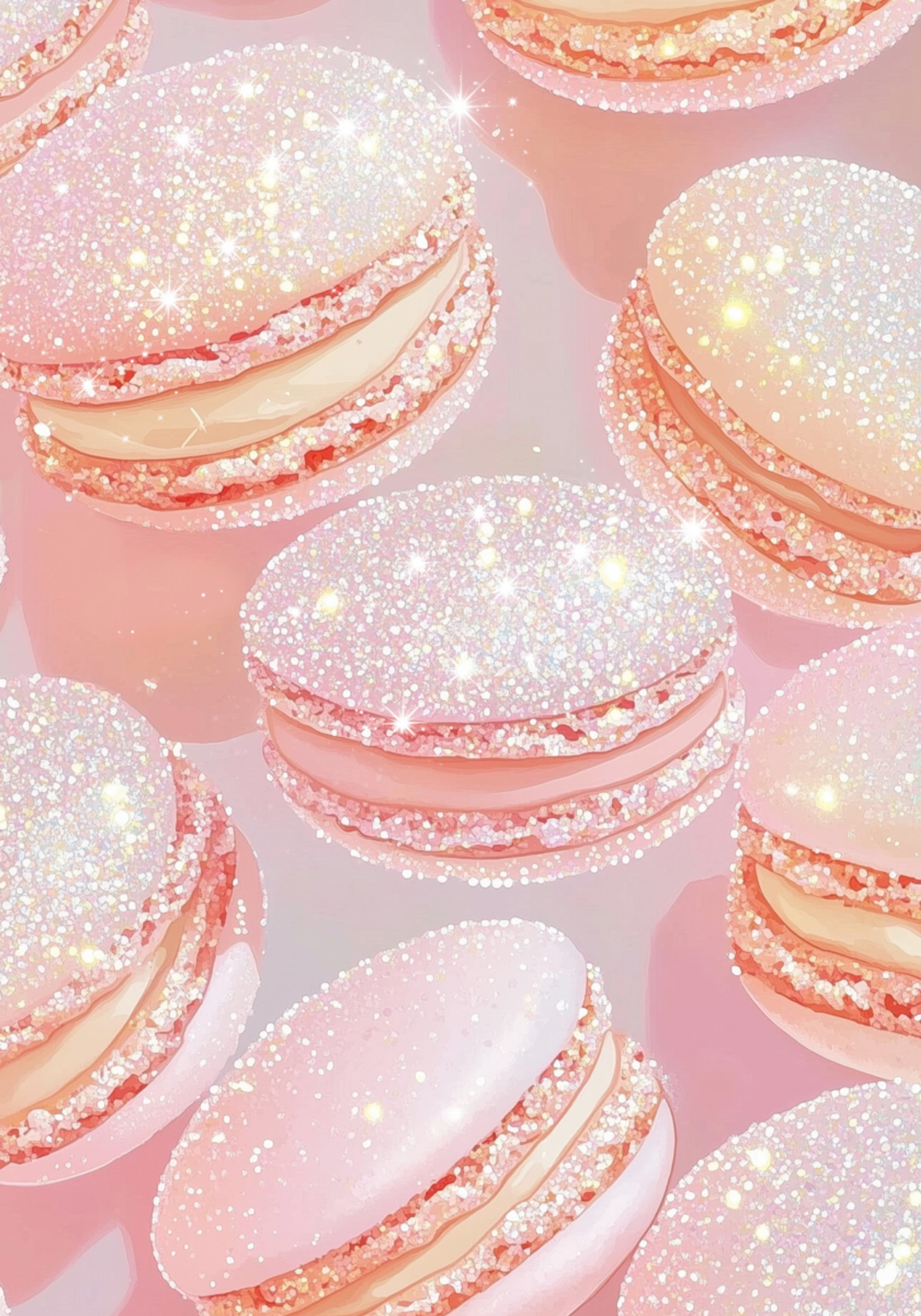 Macarons roses scintillants