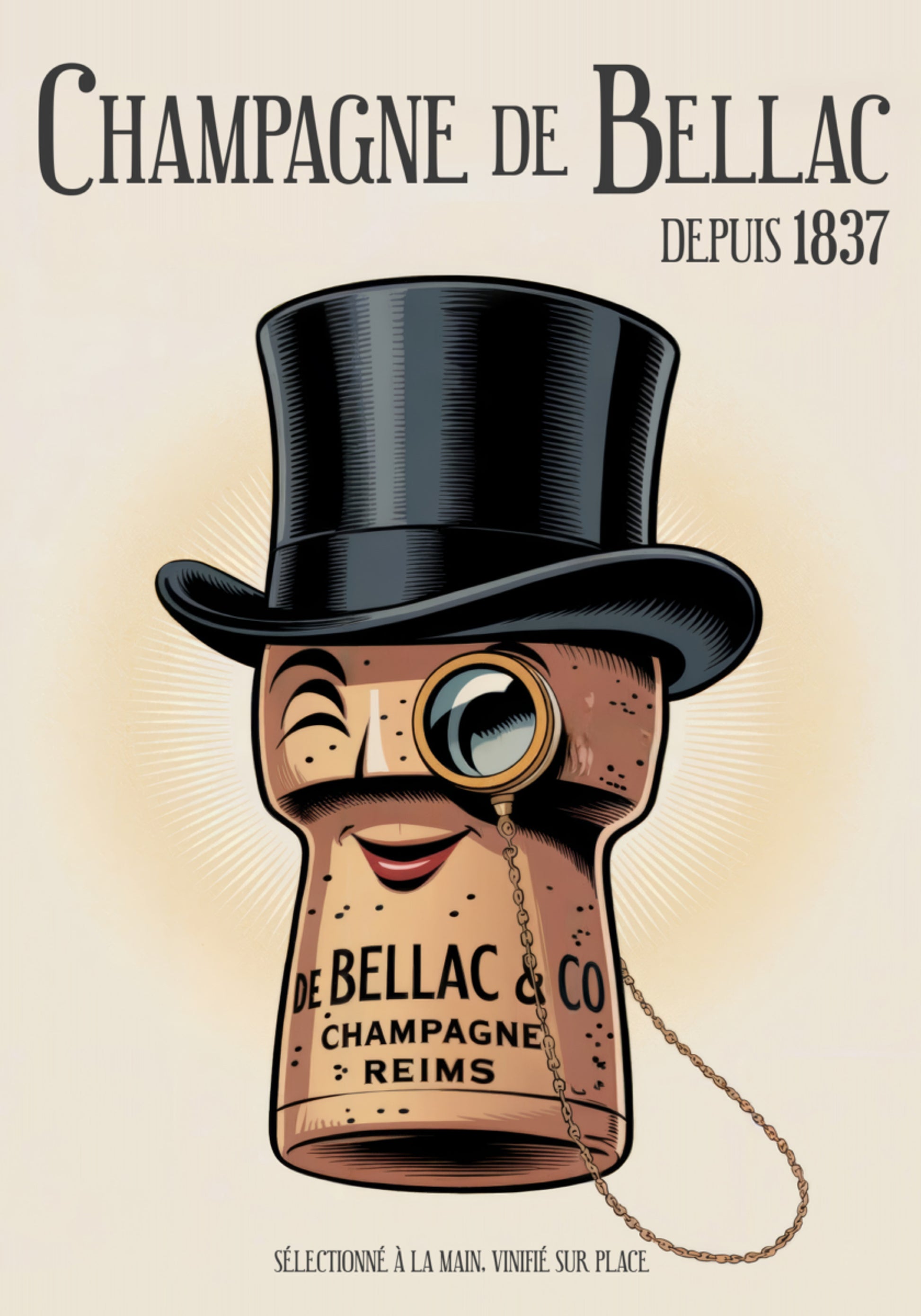 Caractère élégant de bouchon de champagne