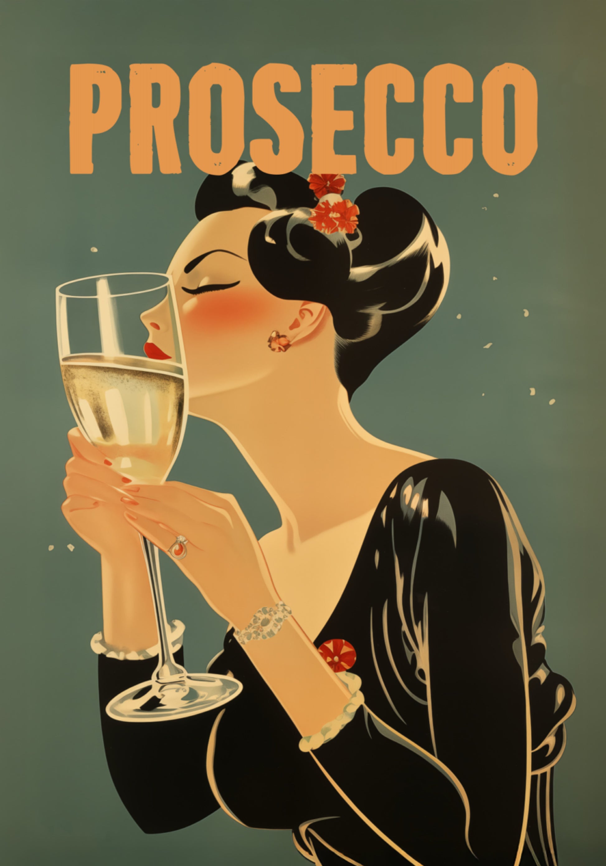 Femme élégante de Prosecco