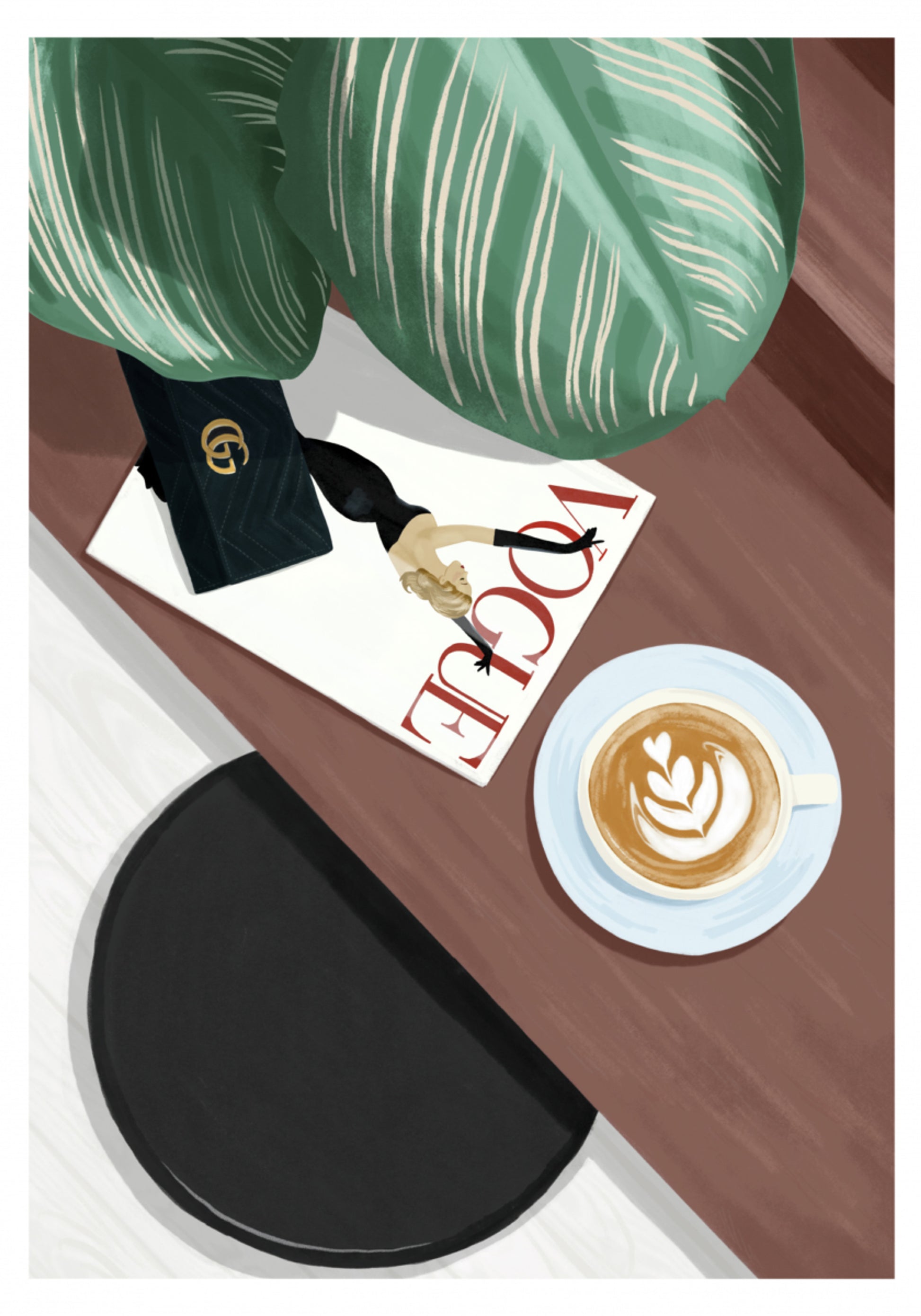 Flatlay de café élégant
