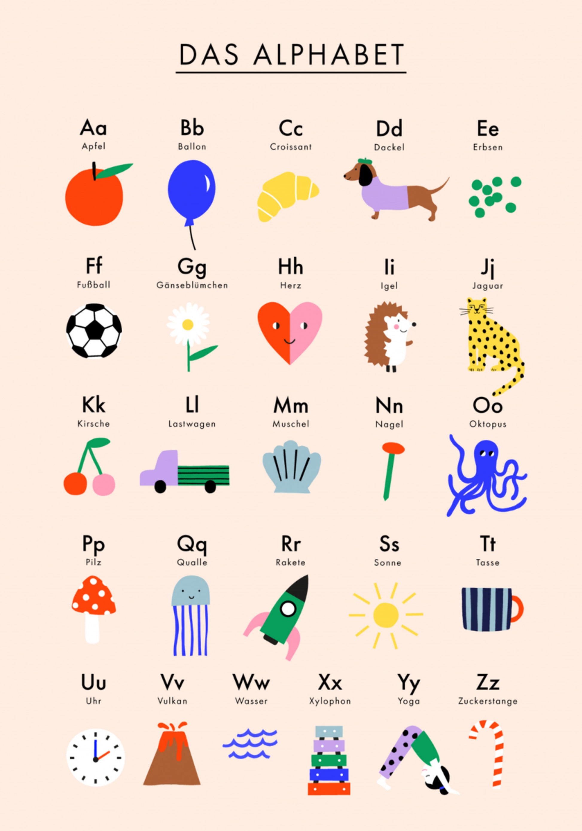 Alphabet allemand mignon